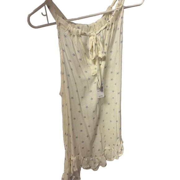 Women’s Halter Top White & Grey Stars Flowy Dressy Summer Shirt - Size Large - - Picture 3 of 5